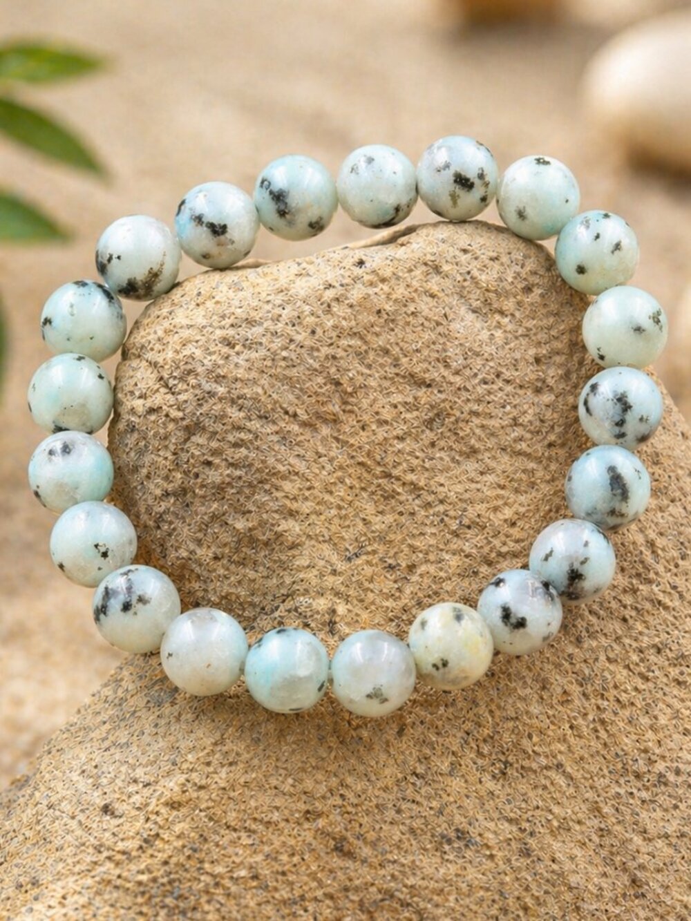 Kiwi Jasper Gemstone Bracelet | Handmade - Picture 3 of 7